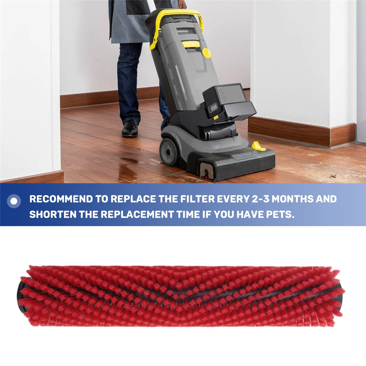 Promotion!Cleaner Roller Brush Main Brush for BR 30/4C Rollers,Red Roller Brush 4.762-452.0 for BR 30/4C