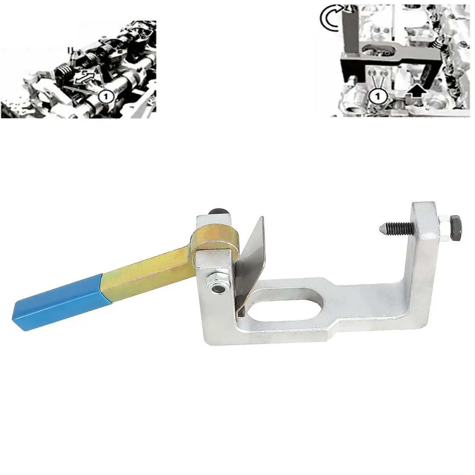 

Engine Timing Tool Kit Steel Shaft Locking Camshaft Clamp Valve Spring Remover for N20 N26 N55 Engine Work