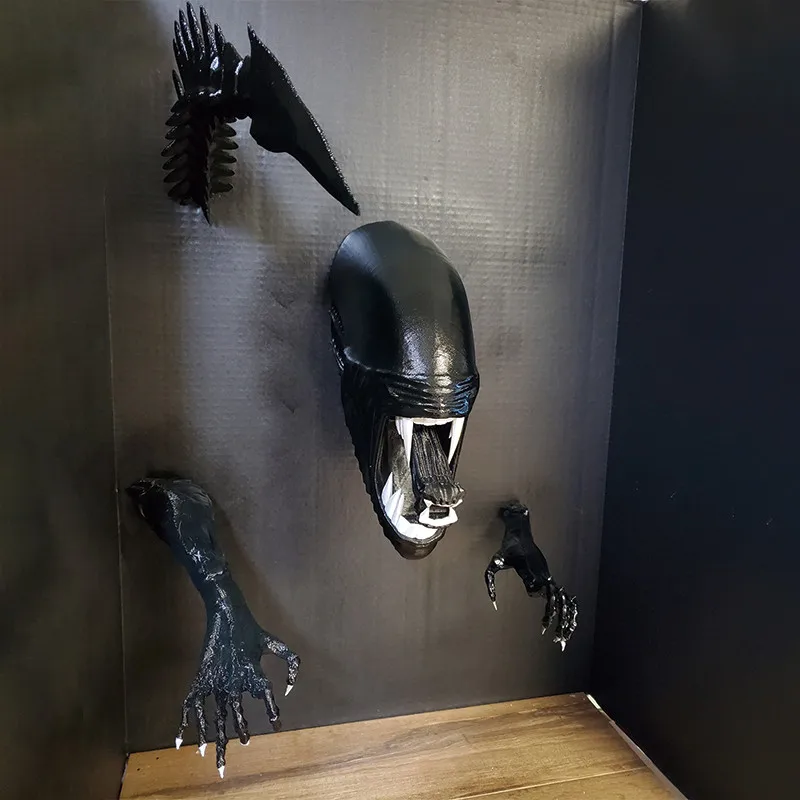 Wall Hanging Ornaments Giant Xenomorph Head Xenomoprh Wall Art Alien Xenomoprh -Xenomorph Mask Facehugger Mask Towel Rack Hooks