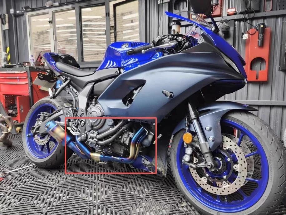 Voor Yamaha MT-07 2014-2021 FZ07 Uitlaat Voorpijp Uitlaat Tips Volledige Systeem Blauw Uitlaatsystemen Uitlaatpijpen