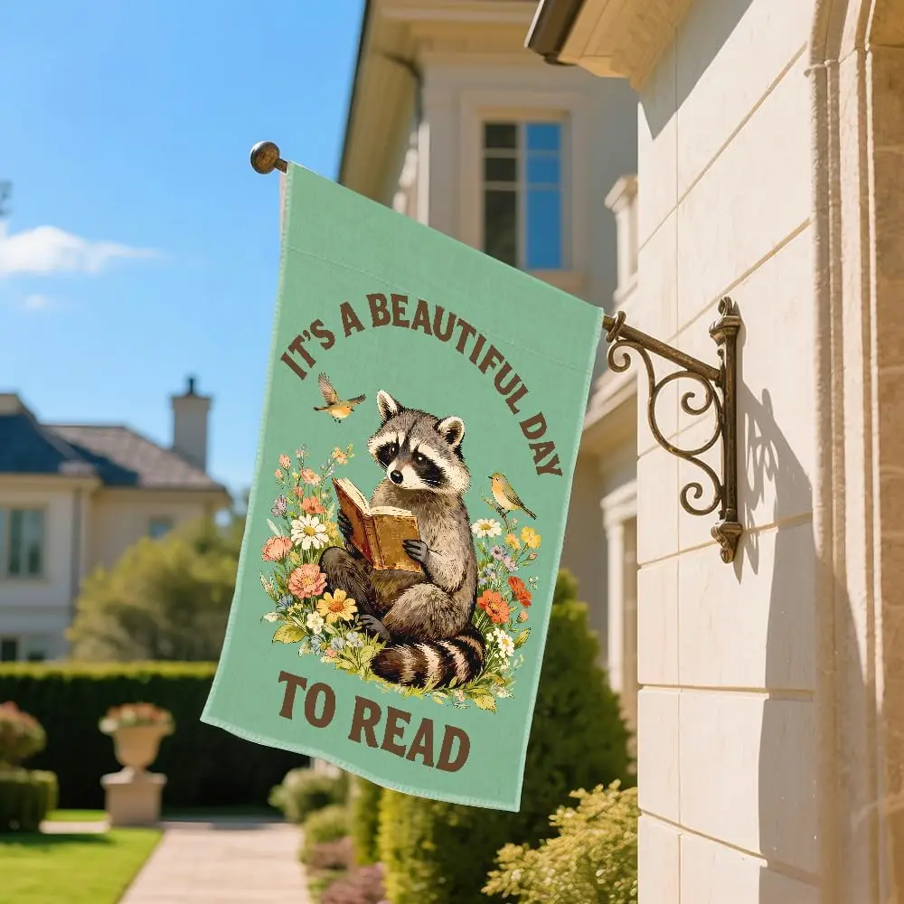 It's A Beautiful Day To Read Garden Flags for Outside, Spring Reading Garden Flag for Book Lover, Bookish Yard Flag for  AAS