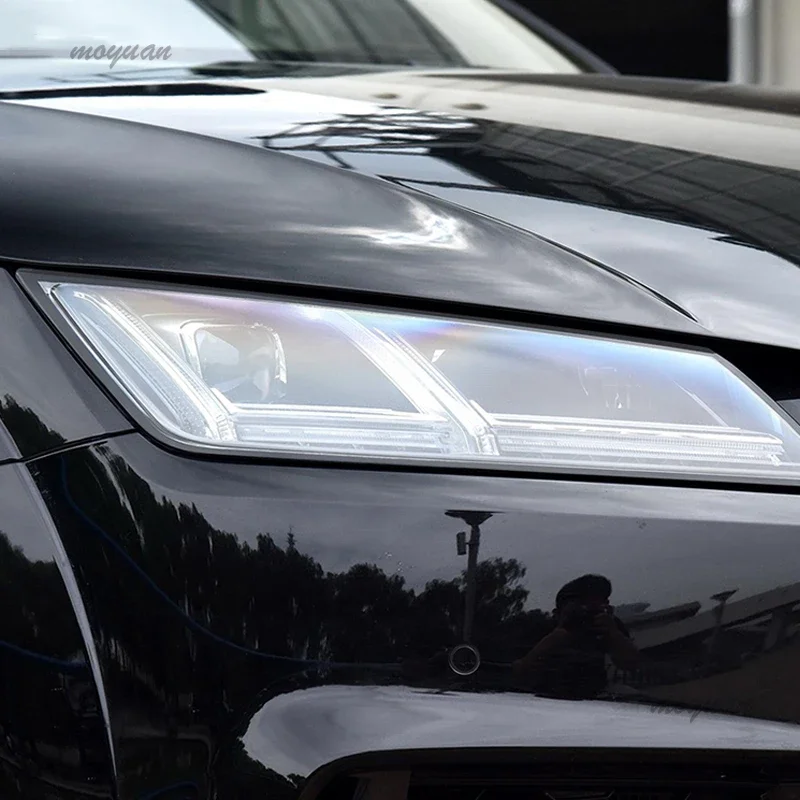 2 pçs filme do farol do carro capa transparente preto auto cura tpu adesivo para audi tt tts ttrs mk3 8s 2015 acessórios