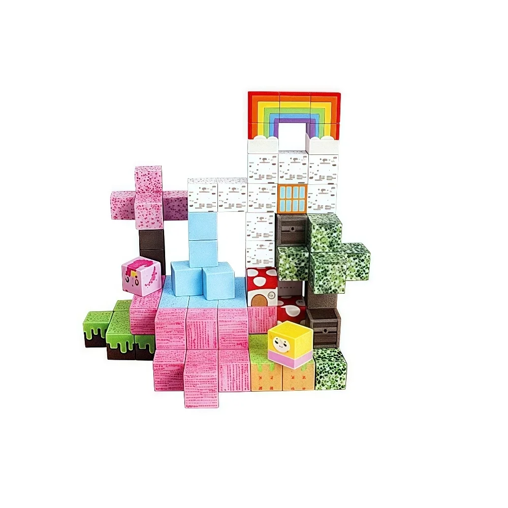 Magnetischer Block-Baustein MY World Girl Regenbogen-Bauset mit verschiedenen Kombinationen, DIY-Lernspielzeug, Geburtstagsgeschenke