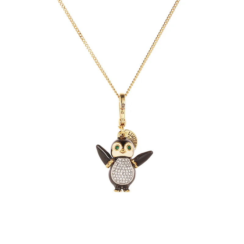 

1Pc Enamel Glaze Black Penguin Pendant Necklace,Elegant And Versatile,Cute Animal Sweater Chain,Jewelry Accessory Halloween Gift