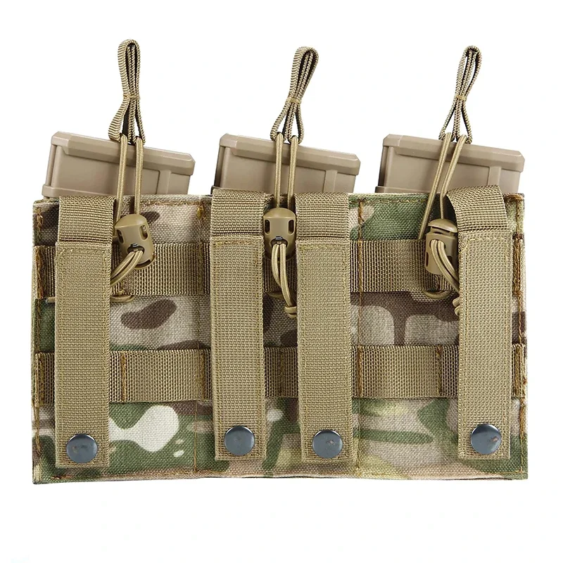 Tactical Magazine Pouch Single/Triple Molle Mag Pouch 2-Layer Cartridge Holder for AK M4 M14 M16 AR