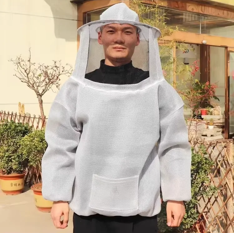 New Beekeeping Protective Jacket Smock Suit Bee Keeping Sleeve Beekeeper Breathable Clothes Clothing Veil Dress With Hat Suit