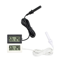 2pcs Mini Digital Hygrometer Thermometer Gauge With Probe LCD Display Temperature Fahrenheit Humidity Meter For Incubator Lizard