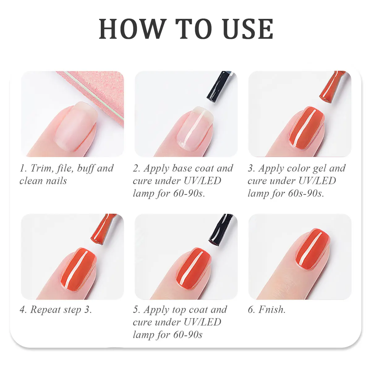 GAVY 6本入りネイルポリッシュセット - 豊富な色展開、ホルムアルデヒドフリー、サロンでの使用、自宅での使用、またはホリデーギフトとして最適。