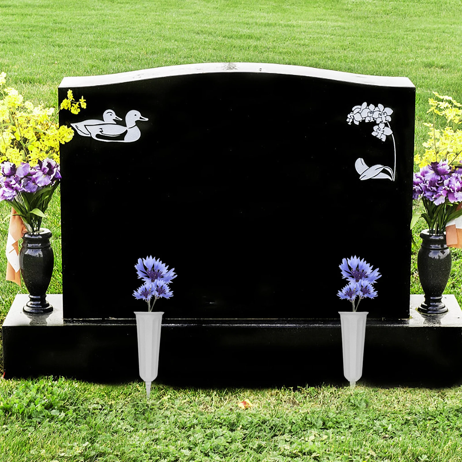 

Flower Arrangement Vase Ground Holder Plastic Tubes for Bouquet Cemetery Vases Container