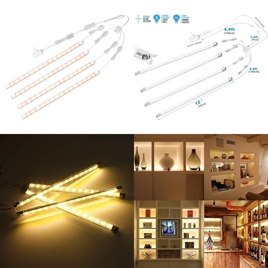 

Under Cabinet Lighting Bookshelf Light Bar - UL-Listed - Low Profile - Energy Saving - Cool to Touch - Soft Warm White