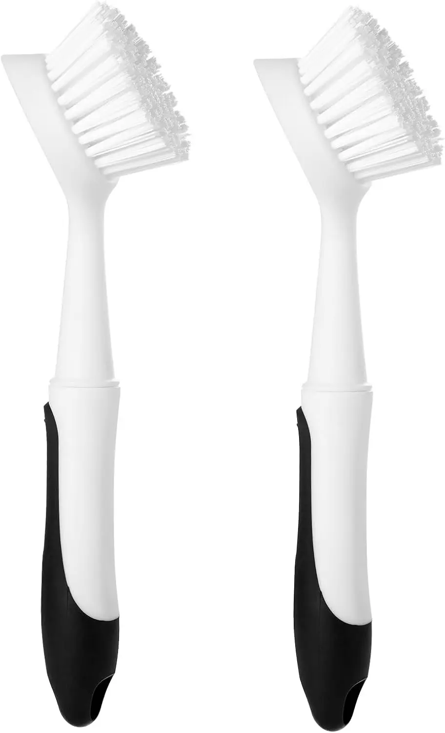 

Dish Brush with Handle, 2 Pack Nylon Scrubber for Pots, Pans and Sinks with Built-in Scraper