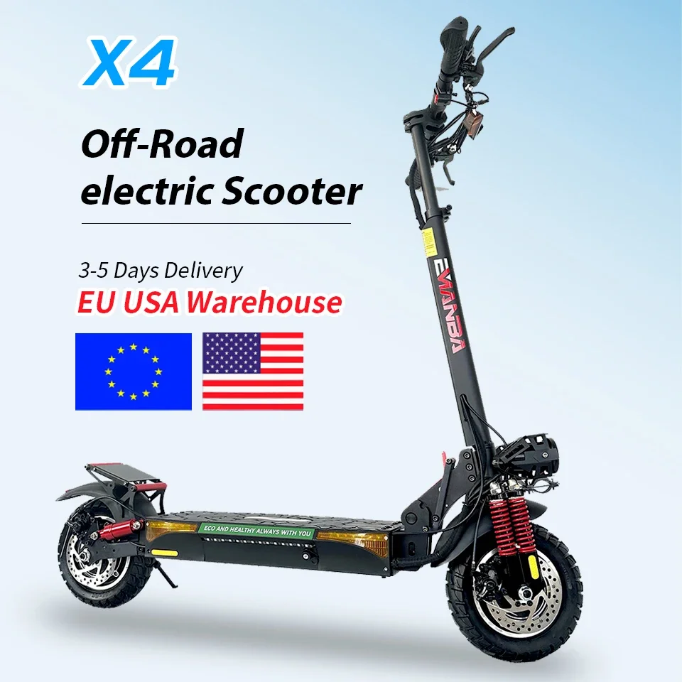 EMANBA X4 2*800W Powerful Dual Motors Electric Kick Scooter 10INCH OFF Road Tire E Scooter 50-60km