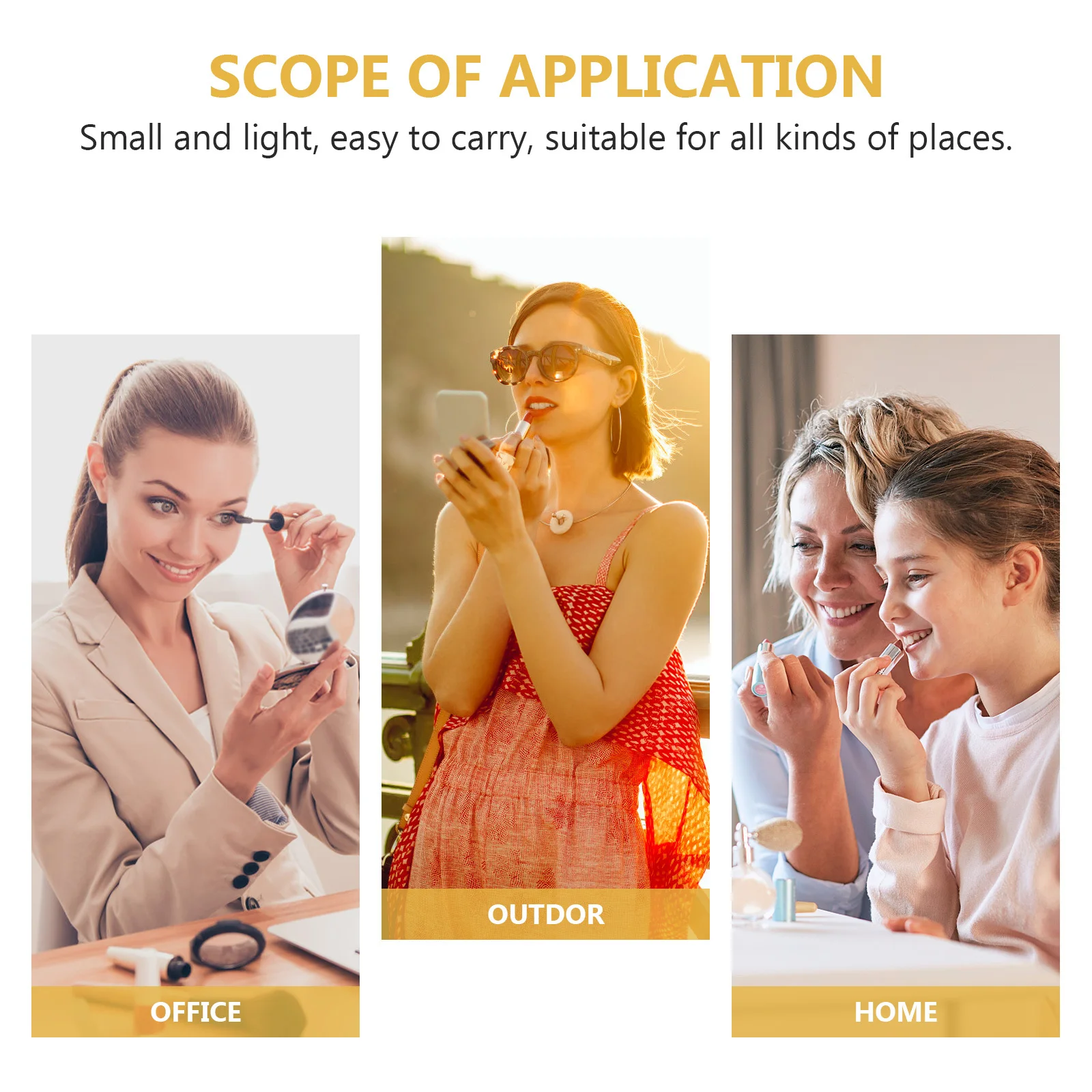 

Rose Handle Vintage Handheld Mirror Compact Lightweight Carry Makeup Mirror Portable Beauty Tool Practical Gift for Women