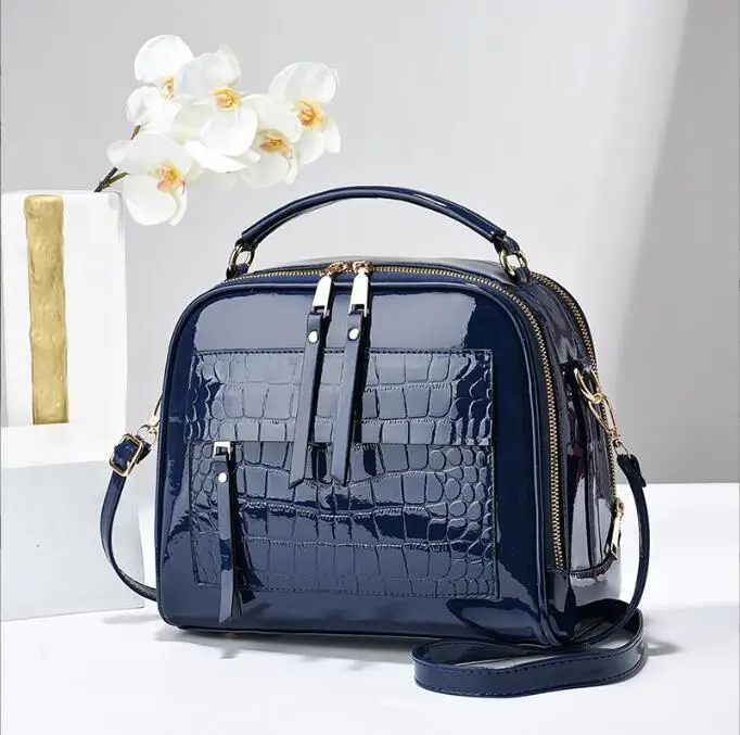 

New Lacquer Leather Small Square Bag Bright Leather Women's Bag elegant Women Crossbody Bag Fashion Design Ladies Handbag