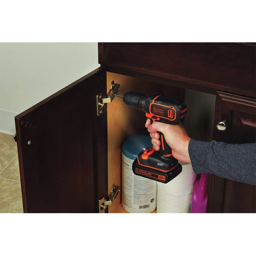 Комплект аккумуляторной дрели и отвертки 20 В с аккумулятором, зарядным устройством и двусторонней насадкой