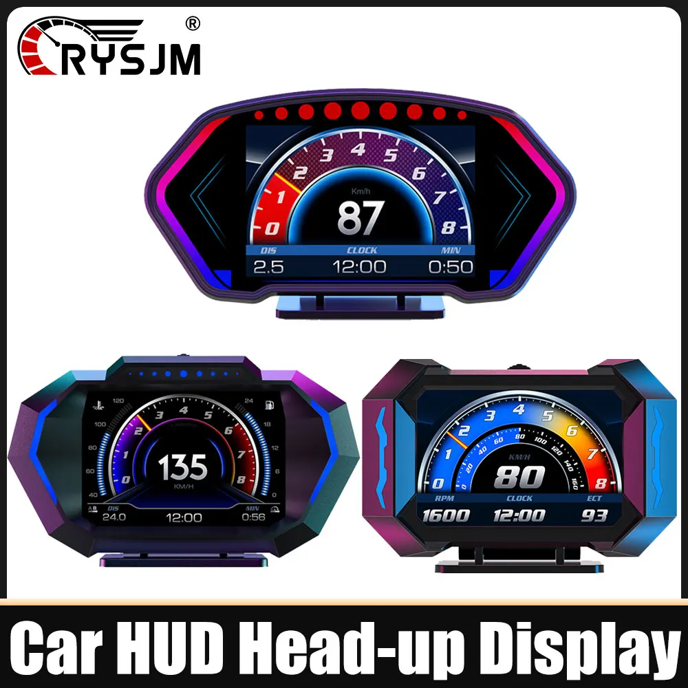 

P3 P24 P25 Car HUD Head Up Display OBD+GPS Digital Voltage Oil Temp Meter Fuel Consumption Gauge Car OBD2 Electronic Accessories