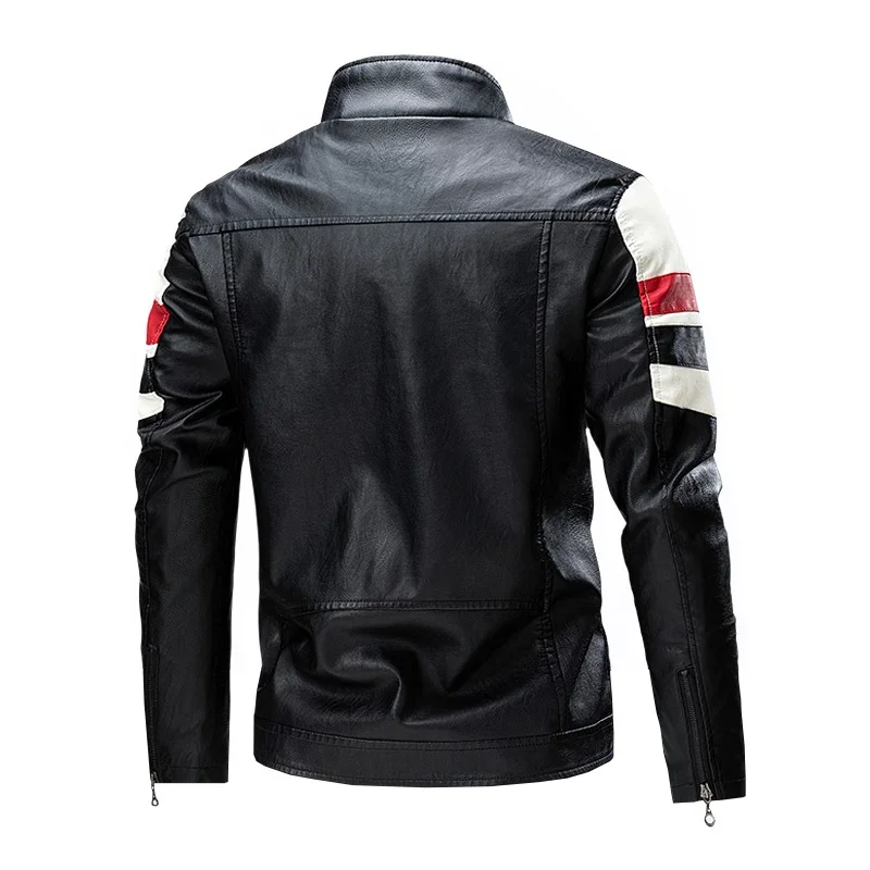 Giacca in pelle da moto da uomo 2022 Brand New Casual Warm Fleece Biker Work PU Jacket cappotto Vintage invernale antivento maschile