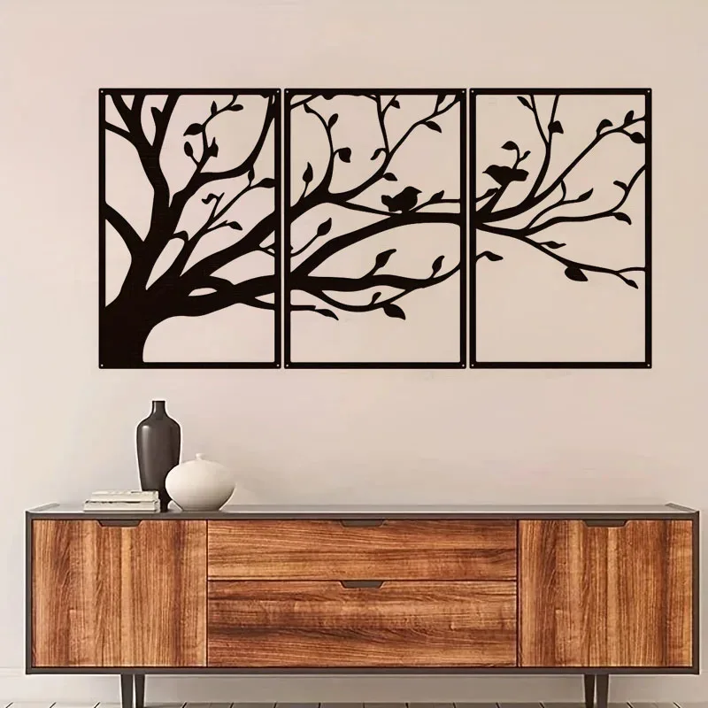 

Crafts 3pcs/set Tree Of Life Metal Wall Art - Branches Wall Decor, Modern Wall Decor Sticker Mural Living Room Office Decoration