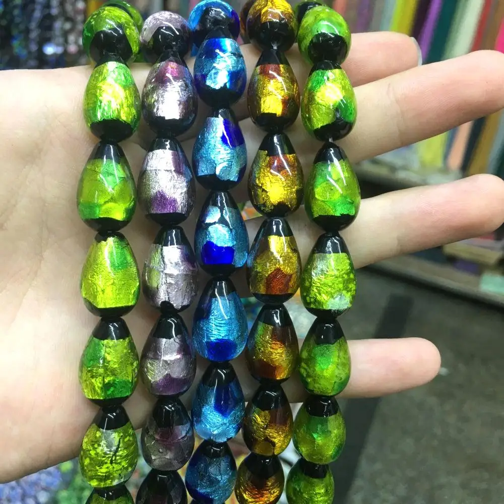 10pcs Glass Multicolor Tear Bead Cute Japanese Style Lampwork Loose Beads For Jewelry Making DIY Bracelet Necklace Accessroeis