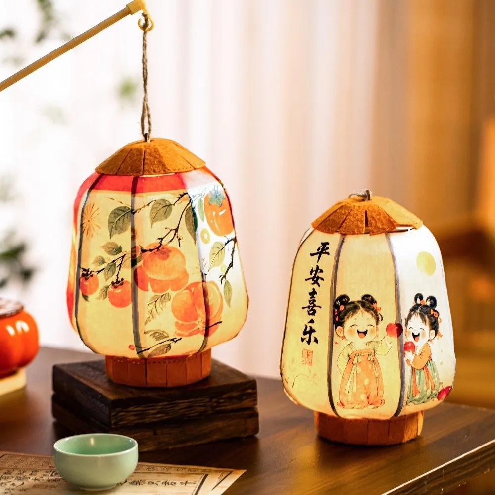 

Traditional New Year Lantern Handmade Good Luck Luminous Lantern LED Lighting Decorative Handheld Lantern Children's Festival