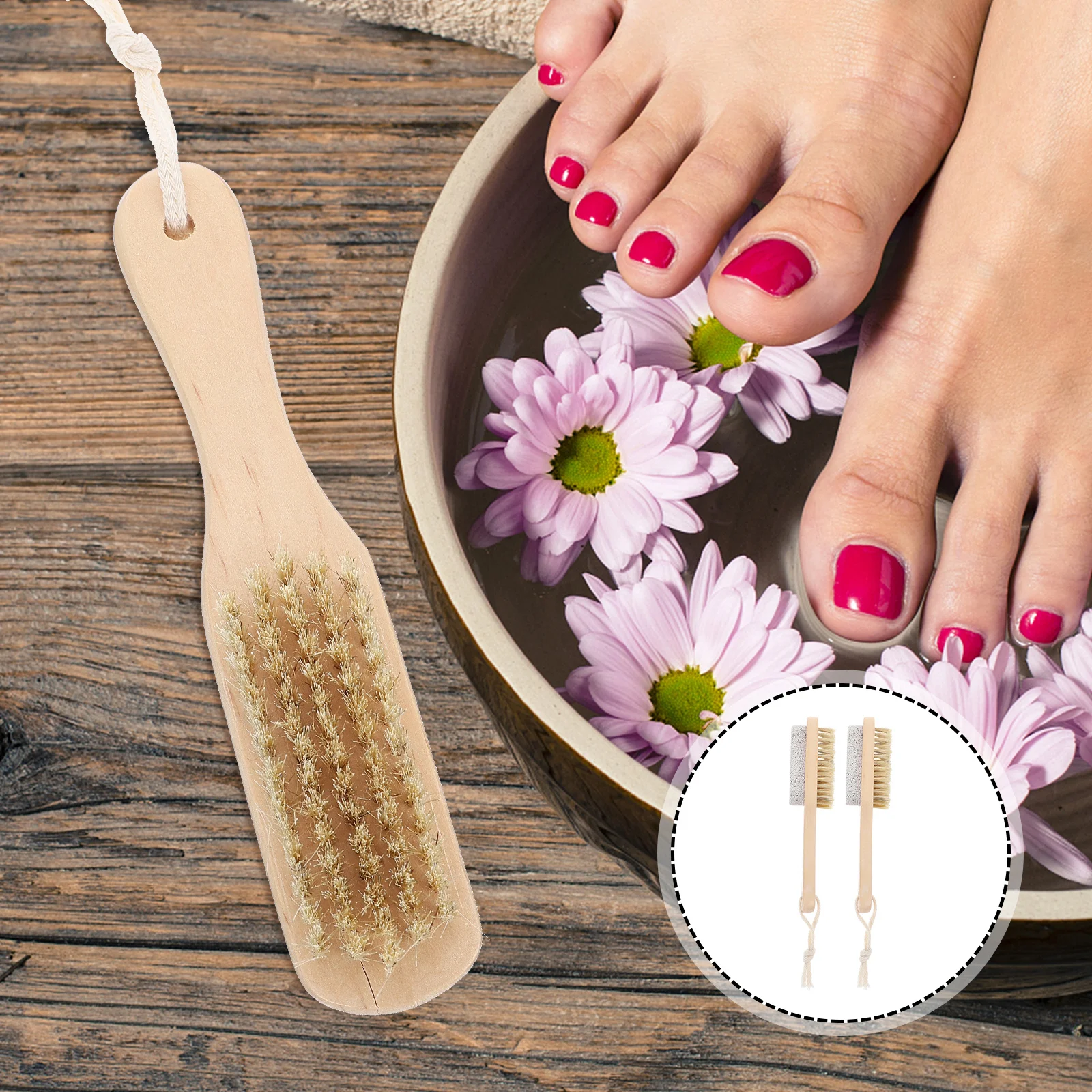 2 قطعة أدوات تنظيف الوحيد قسط خشبية التقشير باديكير لإزالة الكالس العناية بالبشرة الصلبة صالون المنزل استخدام القدم طحن #6