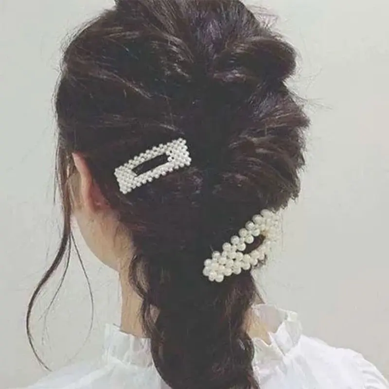 16pcs Sweet Flowers Hair Clips Versatile Bangs Pearl Clip Girl Hairpin Side Clip Love Hairpin Duckbill Clip