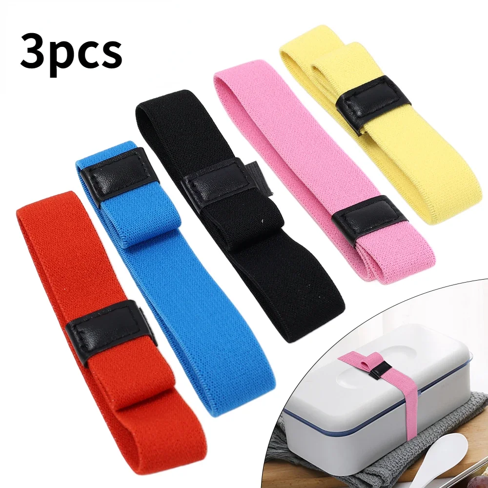 3/1pcs Fixing Rope for Lunch Box Bento Colorful Elastic Bento Straps Food Container Bands Adjustable High-stretch Lunchbox Strap