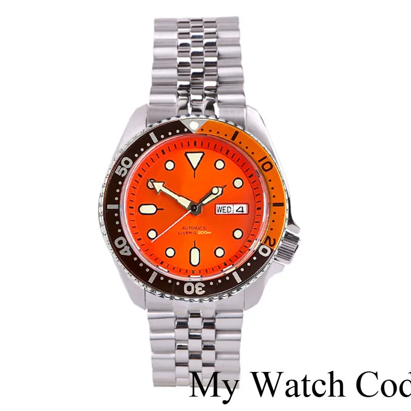 Tandorio Mod NH36AA Wochentag Datum Stahl Mechanische Uhr Männer 120 klicks Lünette Kapitel Ring 3,8 Krone 20bar Wasserdichte Uhr 8