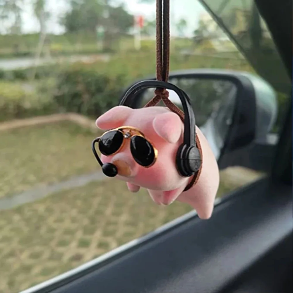 

Ornament Car Interior Portable For Use Strap Stylish Cute Piggy Environmental Friendly Fine Workmanship Accessories