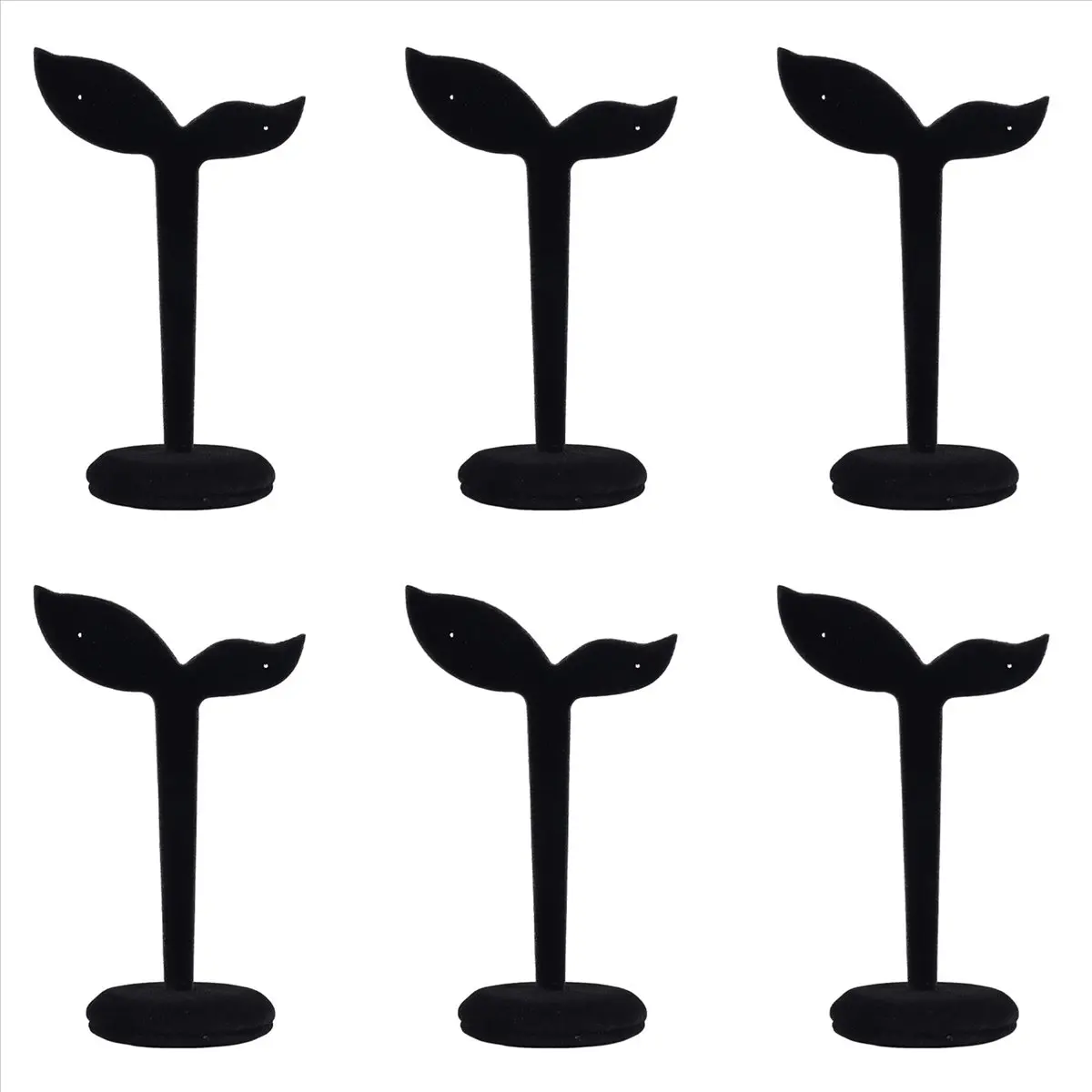 *HOPE 6X Velvet Earring Display Stand Props Stud Earrings Holder Rack Storage 12CMx7CM(Black)