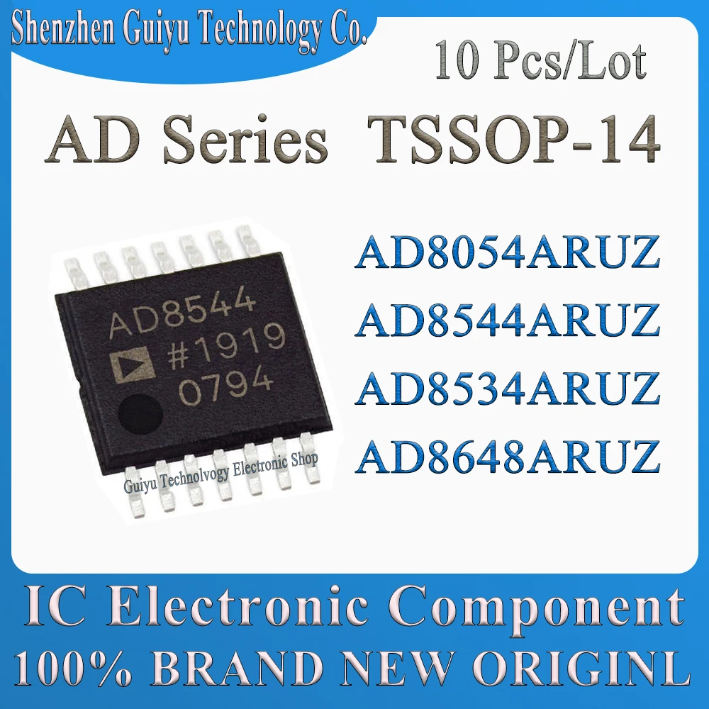 

10 Pcs/Lot AD8054ARUZ AD8544ARUZ AD8534ARUZ AD8648ARUZ AD8054 AD8544 AD8534 AD8648 AD TSSOP-14 IC Chip