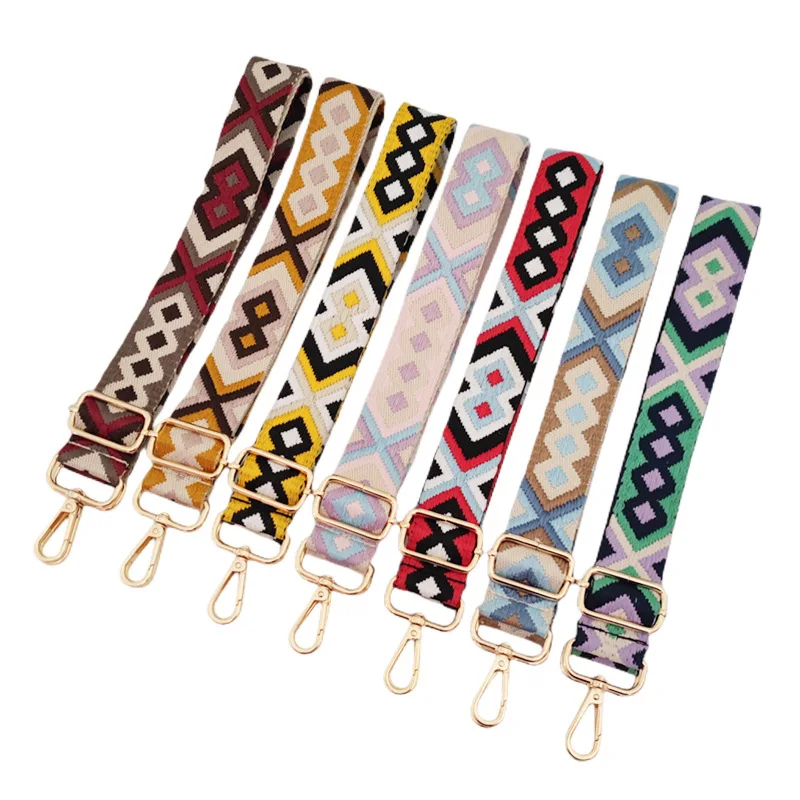 新色ダイヤモンドジャカードワイドショルダーストラップ 3.8 センチメートルシングルショルダークロスボディ交換ロングストラップ女性バッグベルト