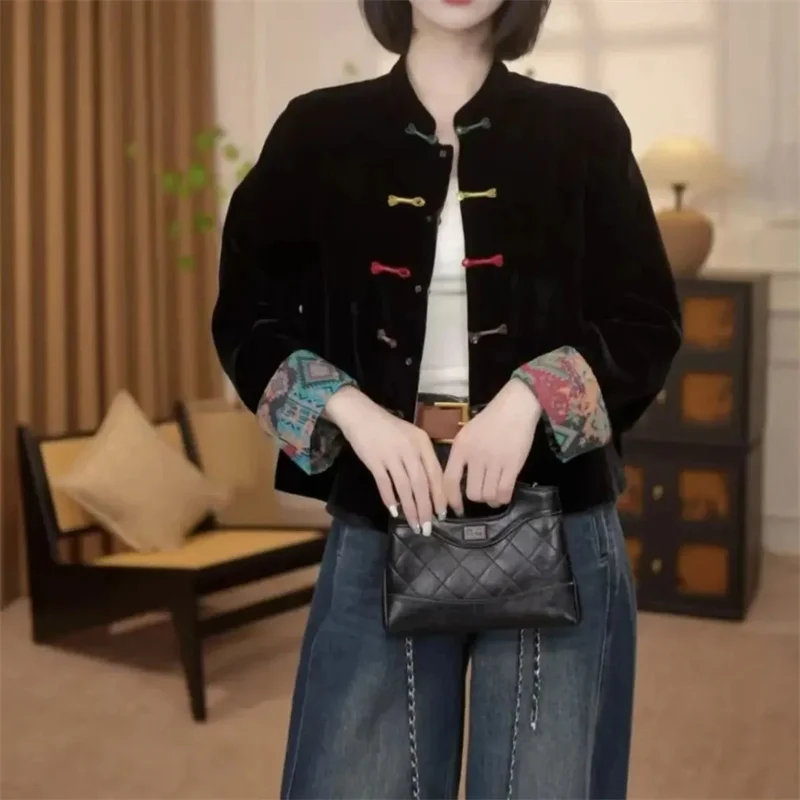 

Весенне-осенняя женская двусторонняя короткая куртка, корейские женские топы с длинными рукавами, верхняя одежда, 2025 г., женская мода, свободное пальто с круглым вырезом