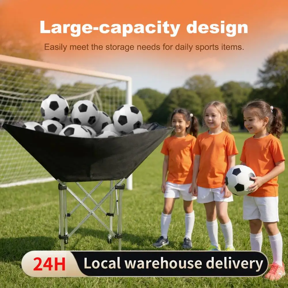 Zusammenklappbarer Volleyball-Wagen mit Rollen, rollender Ball-Aufbewahrungswagen, Volleyball-Trainingsausrüstung, Ballhalter für Bälle