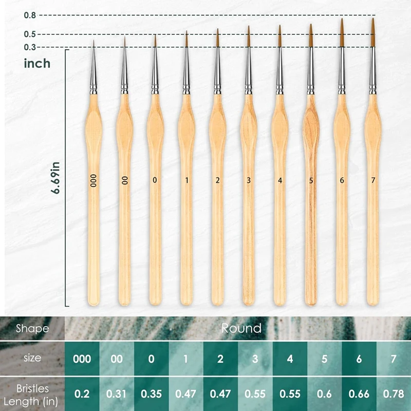 20 шт., кисти для рисования