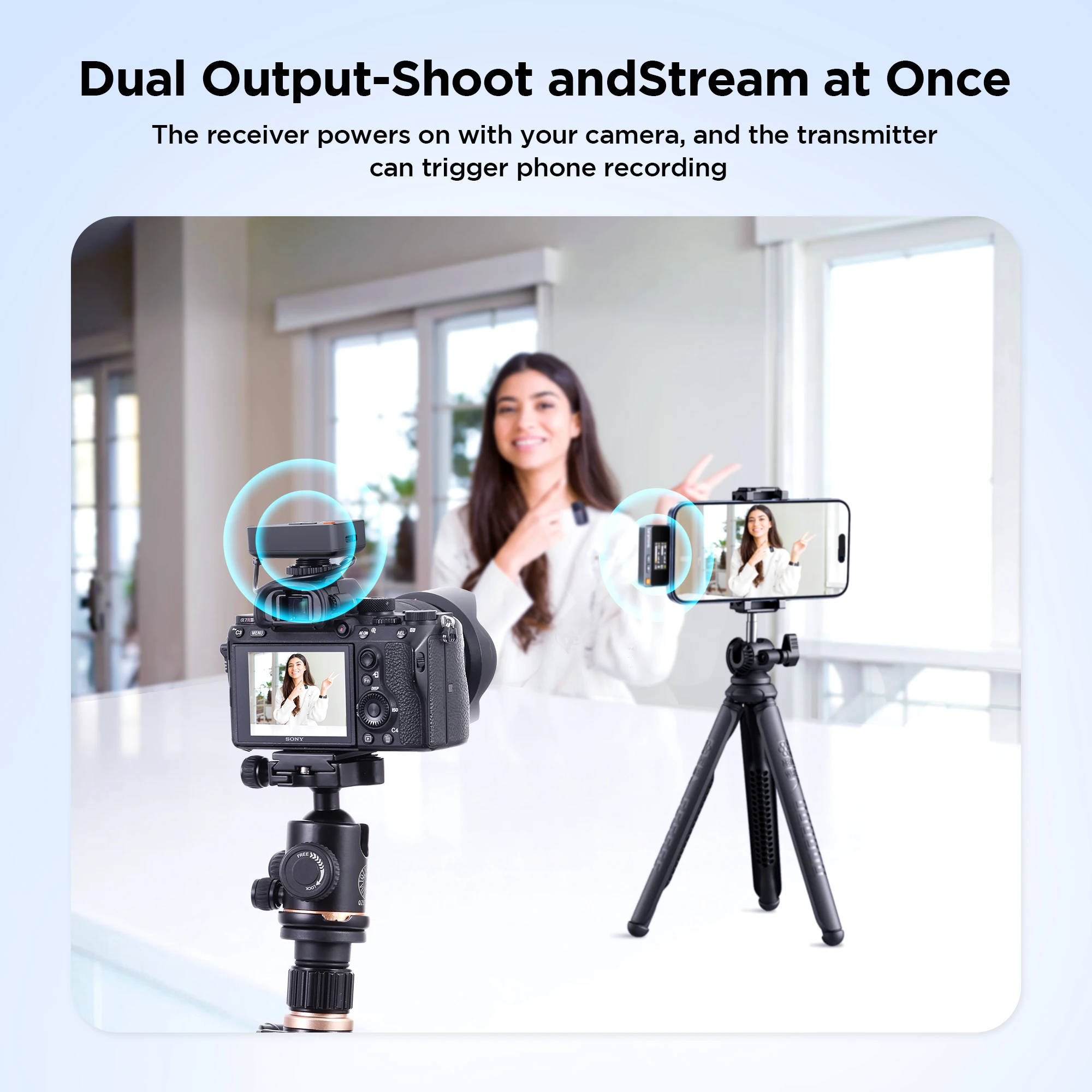 Saramonic Air Wireless Lavalier Microphone for iPhone Android, Noise Cancelling, 300M, Mini Microphone for Tiktok Youtube view 5