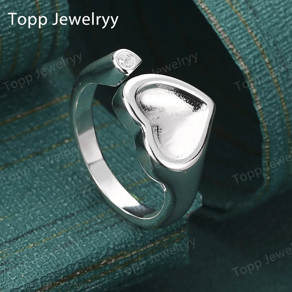 

Women's 925 Sterling Silver Charm Heart Zircon Ring Fashion Wedding Birthday Christmas Jewelry Gift