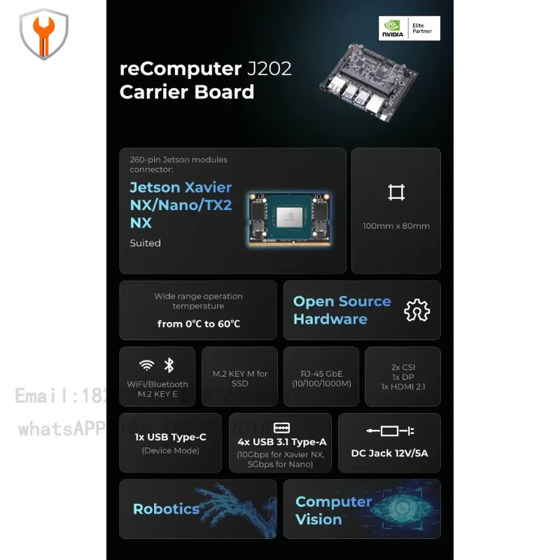 For Seeedstudio Jetson Xavier NX Jetson Nano Jetson TX2 NX, heavy computer J202 carrier board