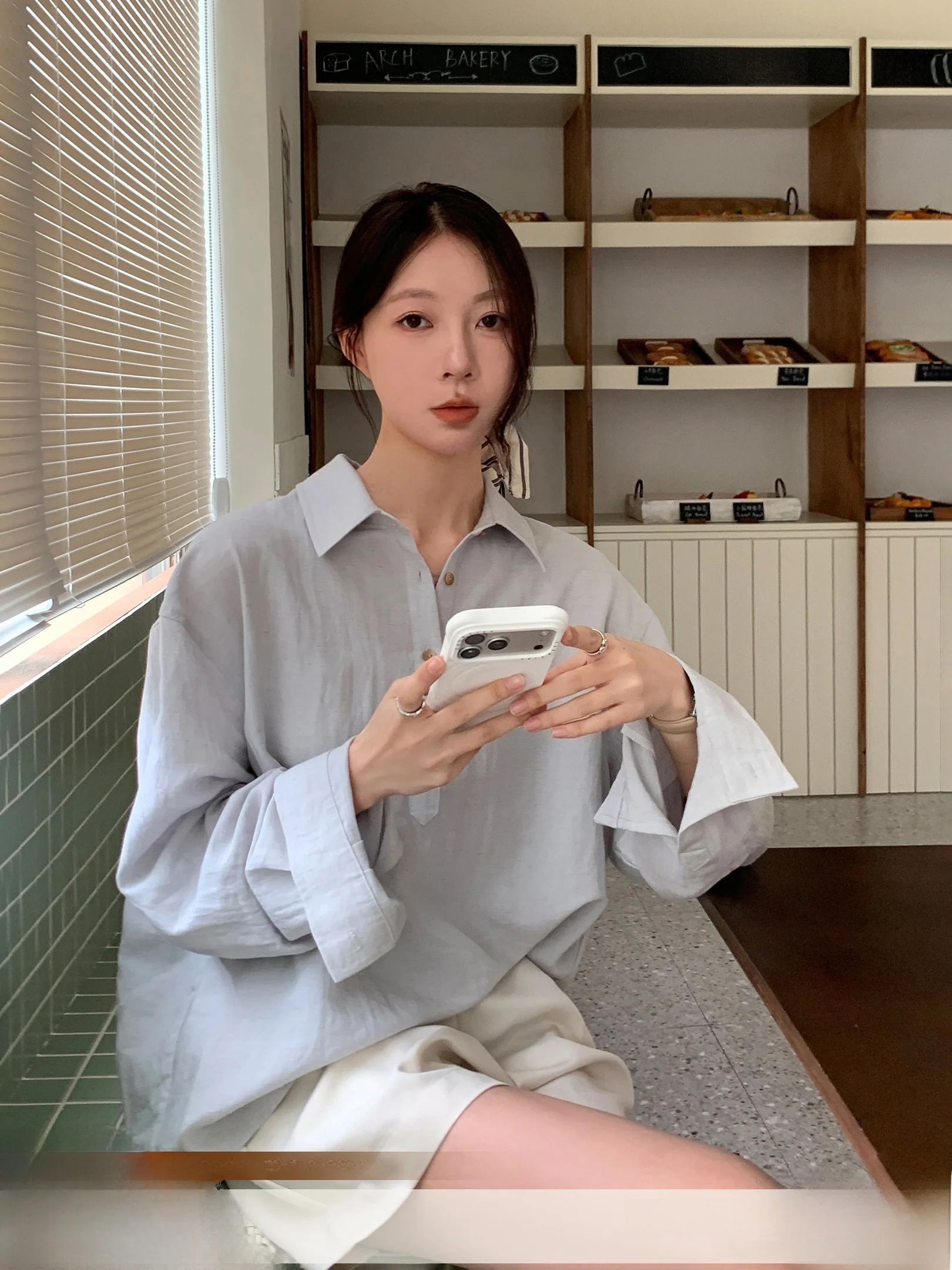 

Women's Linen ort Sve irt Casual Loose Fit Turn-down Collar Breathable Comfortable Summer Faion Korean Sle Slimmin...