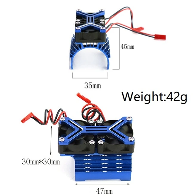 540 550 3650 3660 3670 Motor Heat Sink Cooling Fan 36mm Motor for 1/8 1/10 RC Car Axial SCX10 Traxxas TRX4 Tamiya