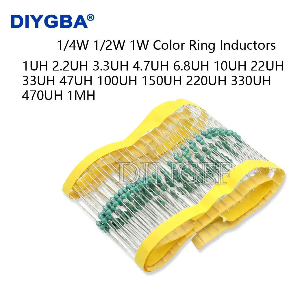 0307 1/4W 0410 1/2W 0510 1W Color Ring Inductors DIP Inductance 0.22uH 10mH 1 2.2UH 3.3 4.7UH 10 22 33UH 47 68 100 220 330 uH mH