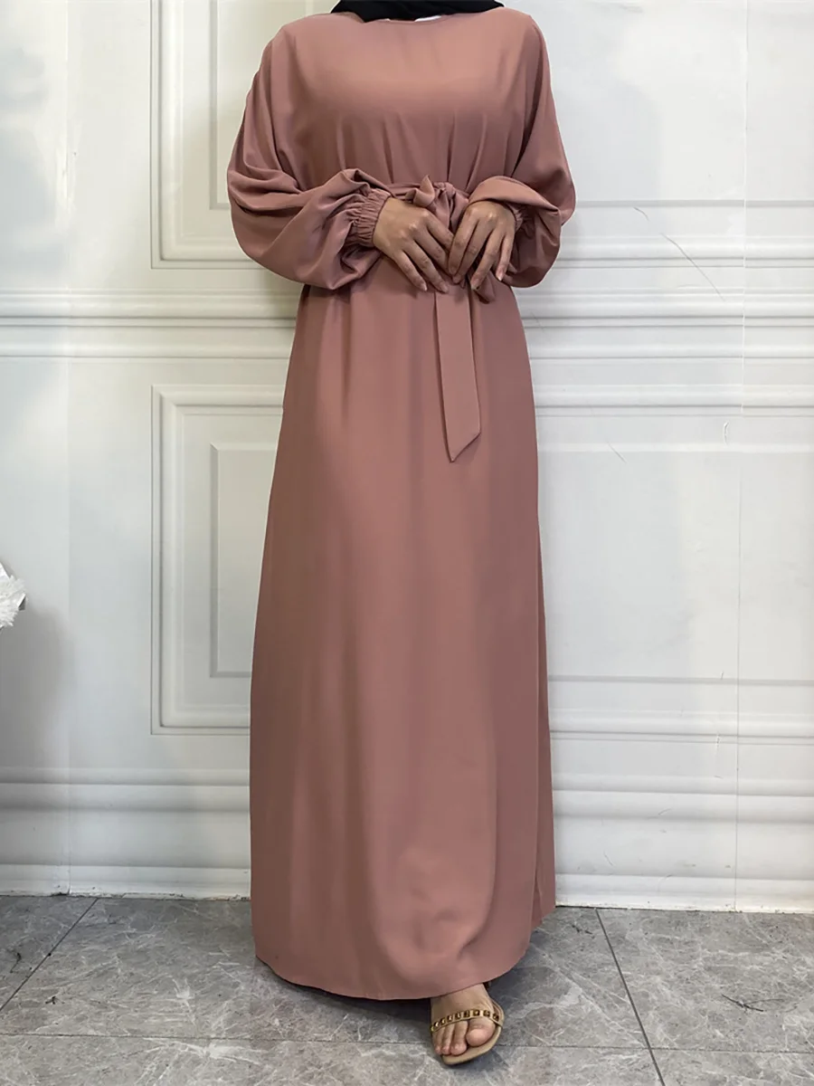 حار سيلي أسلوب بسيط فساتين مغربية قفطان تركيا بلون الخليج عبايات المرأة الإسلامية فستان طويل مسلم السعودية رداء رمضان 101