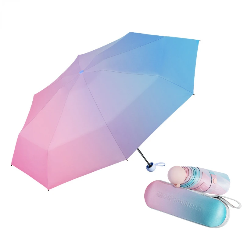 Youpin ZUODU Pocket Mini Umbrella Women Gradient Sun Protection UV Folding Umbrella Beach Sun Rain Compact 5 Foldable Umbrellas