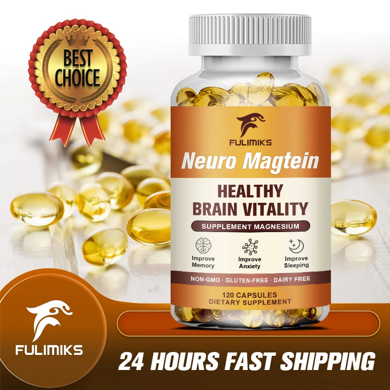 Magnesium, L-Threonate, Bisglycinate Chelate, Malate, for Brain, Sleep, Stress, Cramps, Energy - Non-GMO - 60/120 Capsules