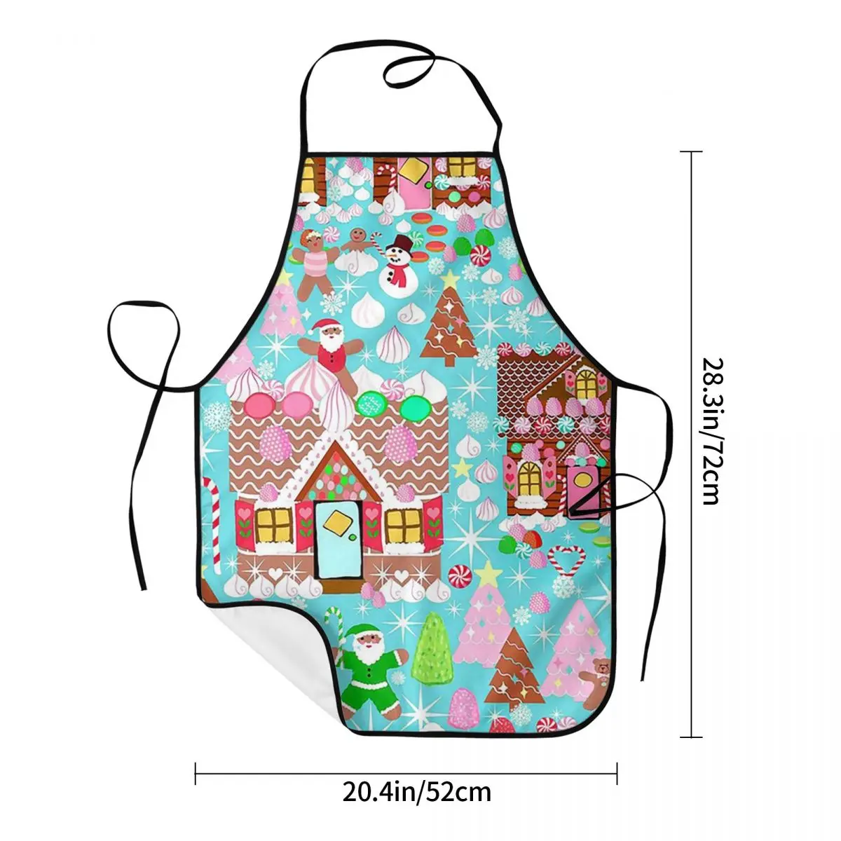 Christmas Gingerbread House, Holiday Village Apron Chef Cooking Baking Tablier Waterproof Bib Kitchen Cleaning Pinafore Women