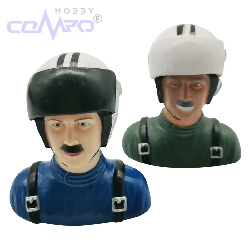 1 Pc 1/6 Scale นักบินพลเรือนตัวเลขหมวกกันน็อกสีแดงสีฟ้ากองทัพสีเขียวสีส้มสําหรับปีกคงที่ RC เครื่องบินของเล่นเครื่องบิน