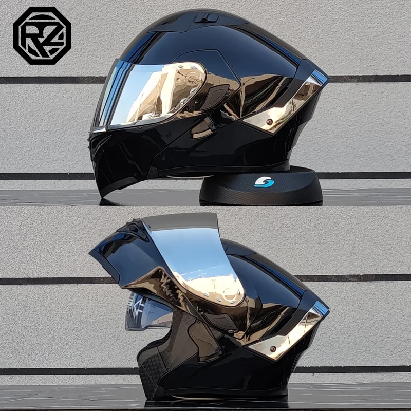 أحدث خوذة دراجة نارية من ORZ ذات عدسة مزدوجة خوذة قلابة كاسكو بارا موتو دراجة نارية للسفر خوذة شبه كاملة نتوء (غطاء) موتو