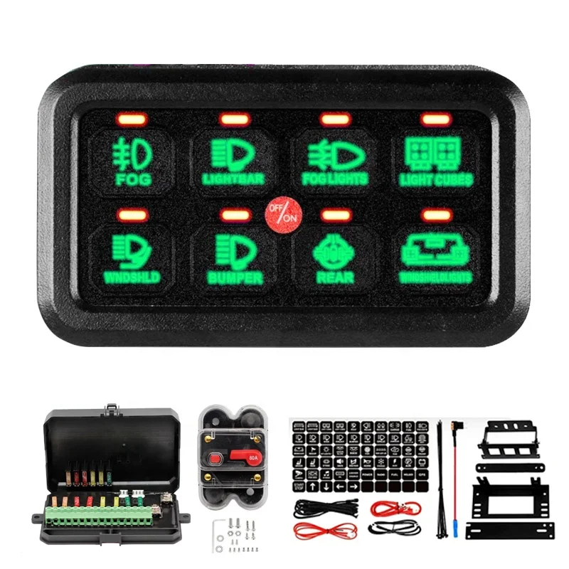 RGB 8 Gang 6 Gang  Switch Panel Touch Control 12V 24V OEM Factory Patents Customized for Auto Marine With Circuit
