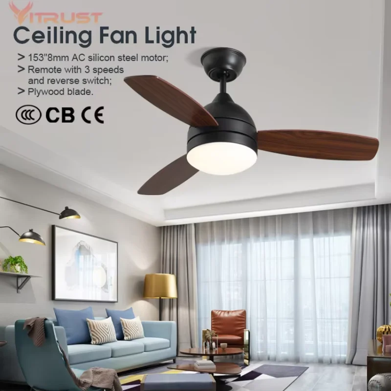 Cute Ceiling Fan for Kids Room Creative Cartoon Pendant Fan with Lamp Noiseless Ceiling Fan for Bedroom