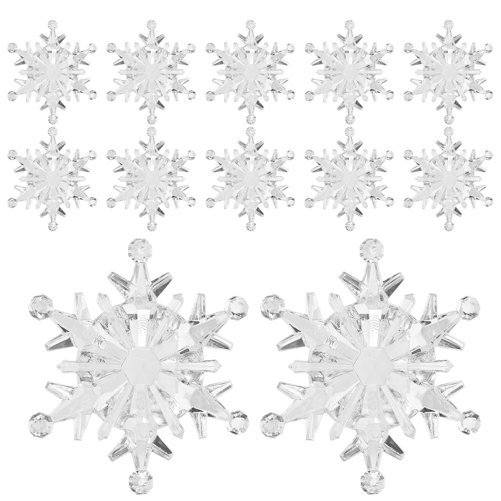 

50Pcs Hanging Snowflake Ornament Christmas Tree Pendants Acrylic Snowflake Embellishments for Xmas Door Wall Window Holiday
